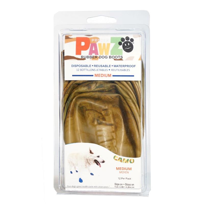 Pawz vanntette engangs sokker/sko Ballong sokker til hund - Camo brun , M 7,6cm 12stk