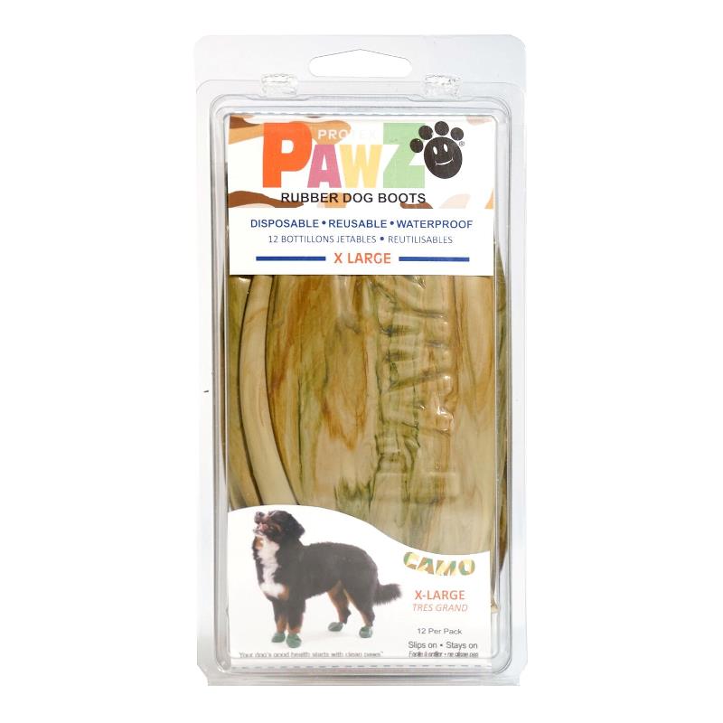 Pawz vanntette engangs sokker/sko Ballong sokker til hund - Camo brun - XL 12-7cm 12stk