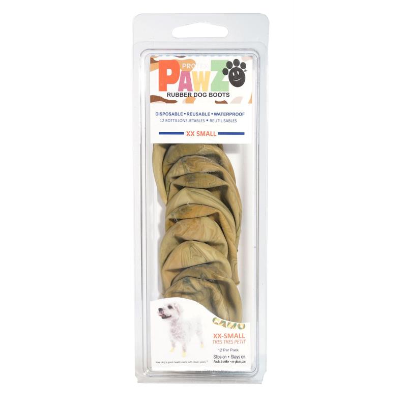 Pawz vanntette engangs sokker/sko Ballong sokker til hund - Camo brun - XXS 3-8cm 12stk