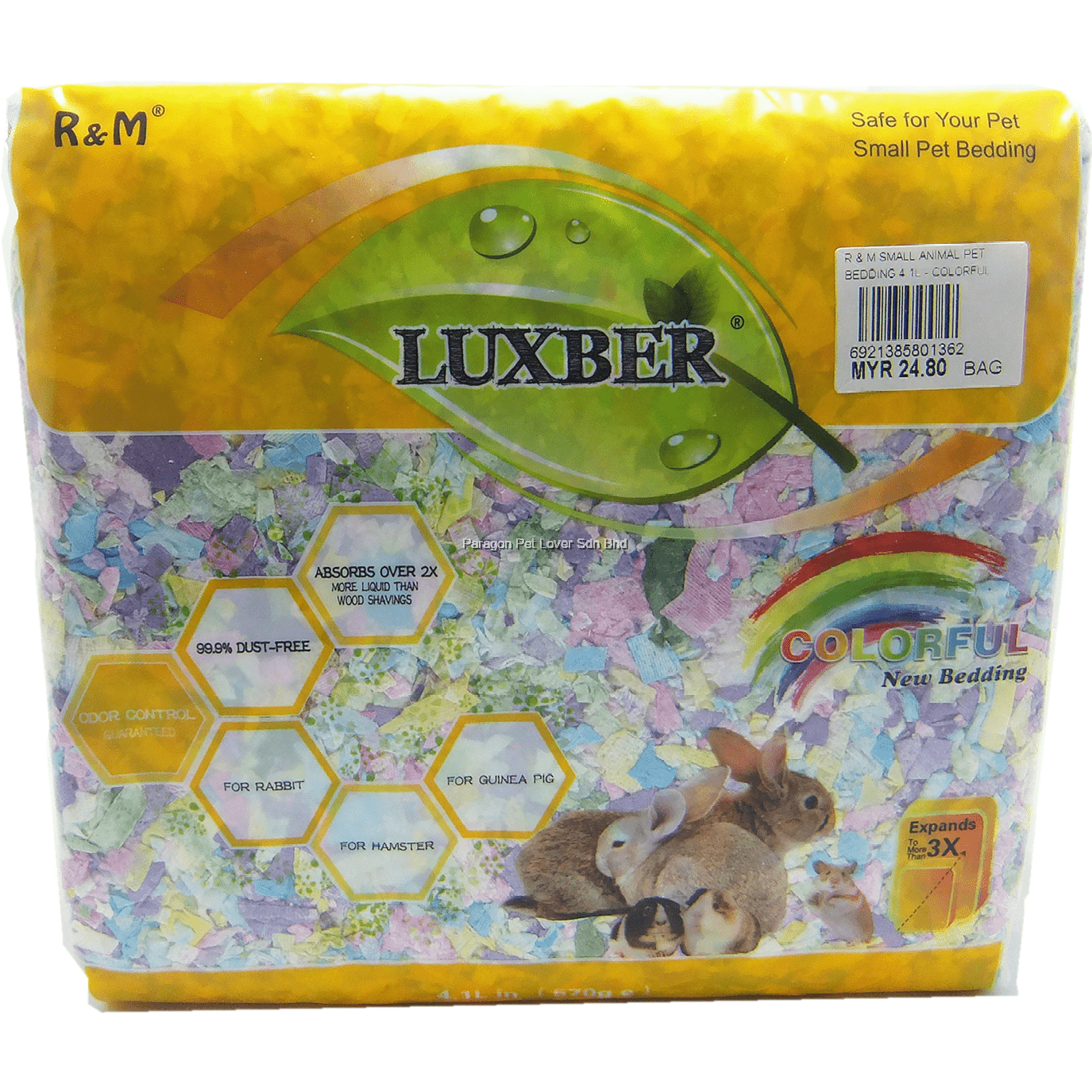 Luxber papirstrø smådyrmix - 4.1L - Hvit