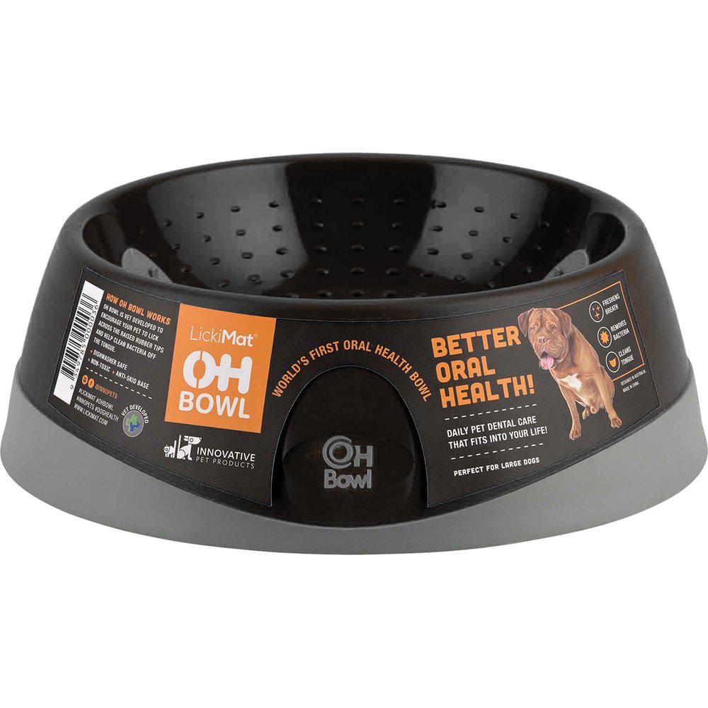 Lickimat OH Bowl Oral Hygiene Hundeskål Munnhygiene - L-Ø27x9cm , Sort