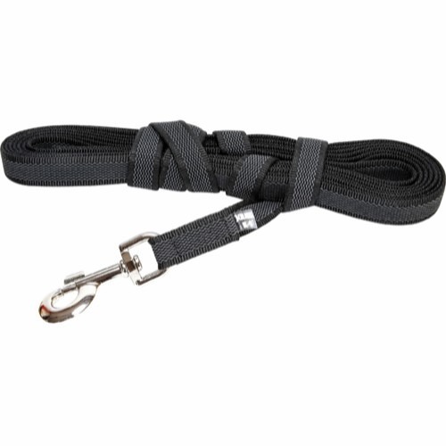 Julius K9 Kobbel med gummi 20mm bredde- Grå-Svart med håndtak - 20mm-10m langt
