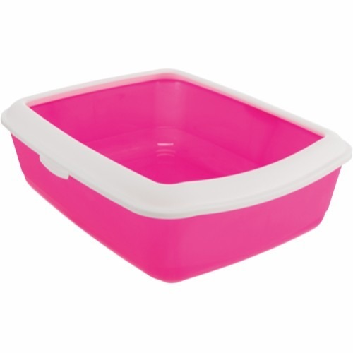 Kattetoalett med kant 47x37x15 cm - Rosa
