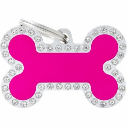 Myfamily Glam Bein Strass ID-merke - 38x24 mm - Rosa