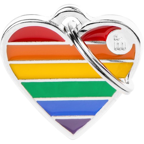 Myfamily Rainbow Hjerte ID tag - 37x36 mm