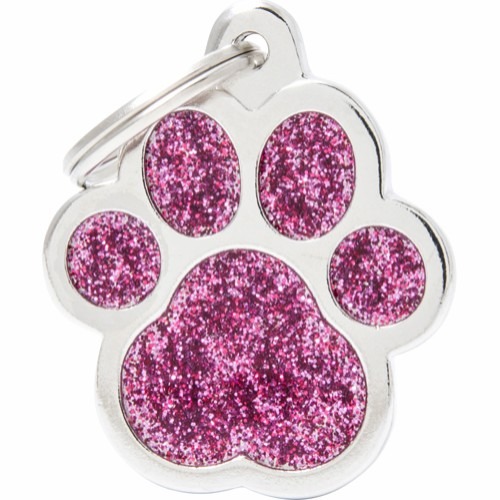 Myfamily Shine Pote Glitter ID Tag - Rosa - 30x35 mm
