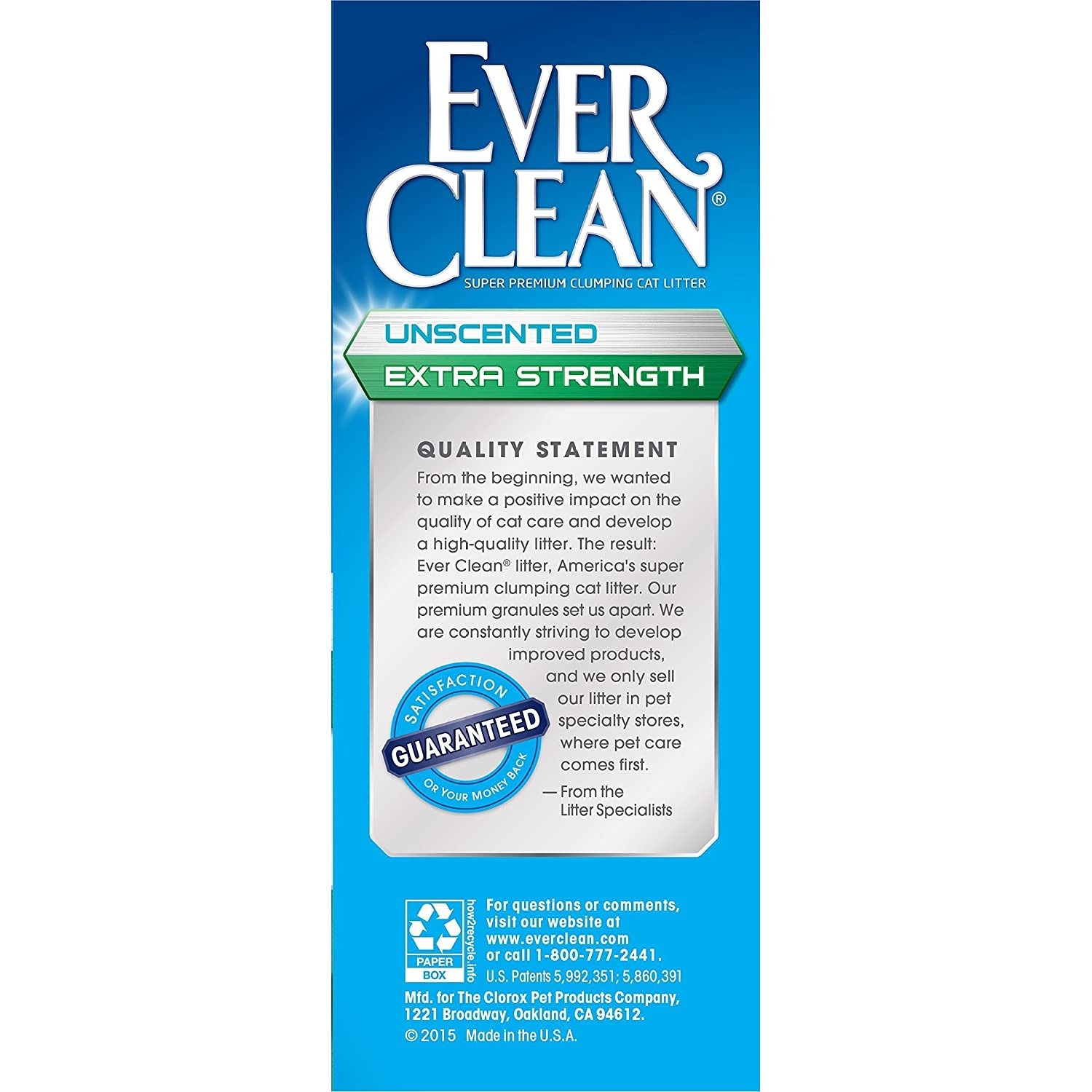 Ever Clean Extra Strong Clumping Unscented Kattesand 10 L