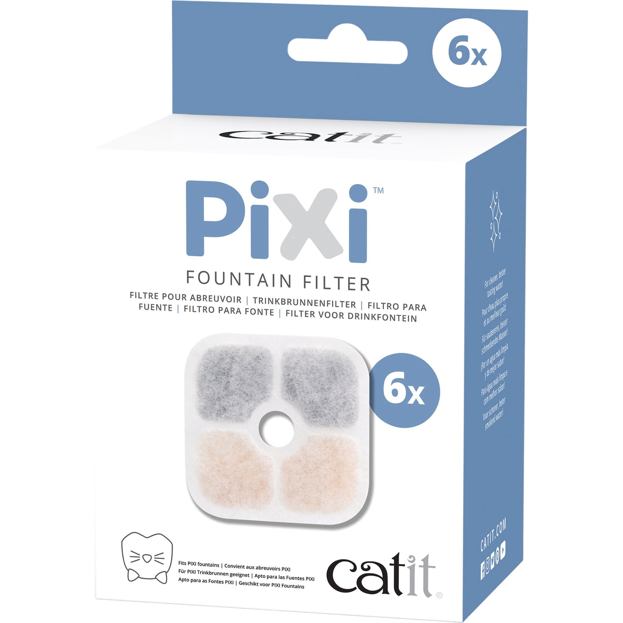 Filter til Pixie Vannfontene - Kullfilter-6stk