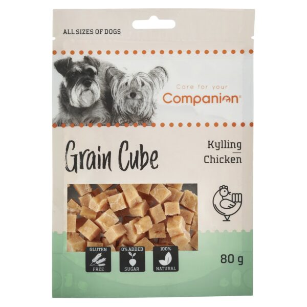 Companion godbiter hund Grain cube Kylling-80 gram