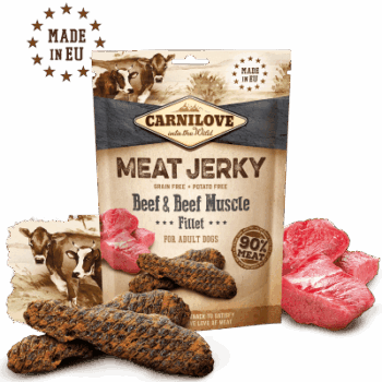 Carnilove Meat Jerky Hundesnacks Tørkede Fileter Kalkun & Storfe