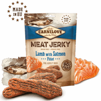 Carnilove Meat Jerky Hundesnacks Tørkede Fileter Lam & Laks